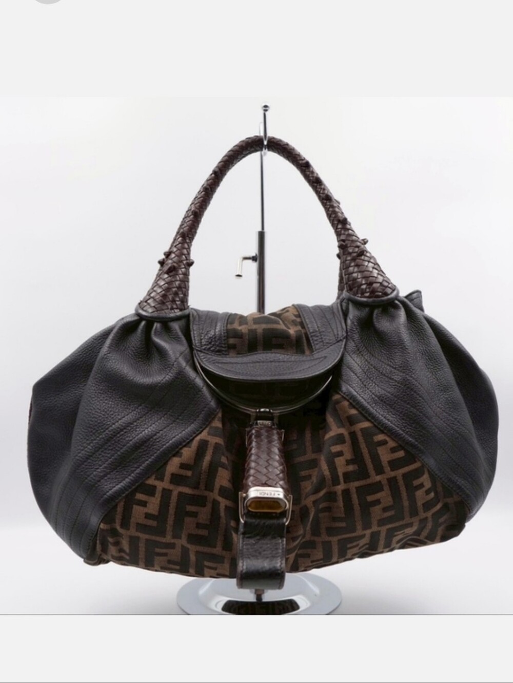 FENDI Nappa Nuvolata Vitello Tortuga Spy Bag